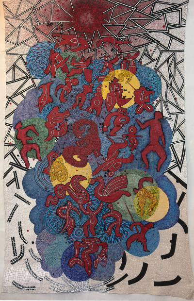 Sumi ink and acrylic work, 2025.